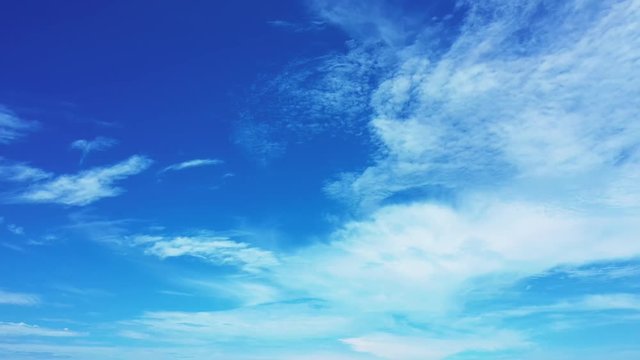 Real-Time With Blue Sky White And Fluffy Clouds In A summer Bright Day