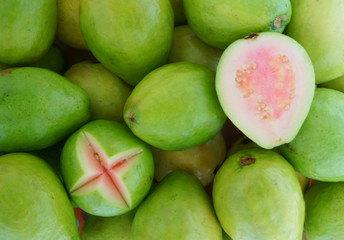 Fresh ripe guava as background