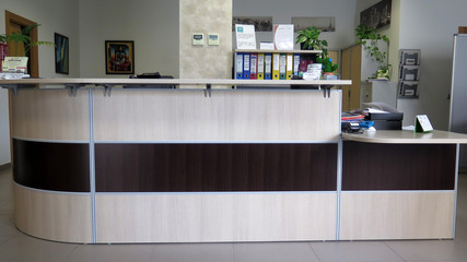 Reception in modern office setting