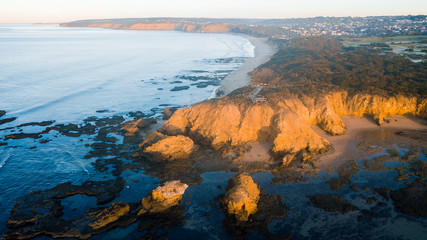 Aerial View of Rugged Coastline Along the Great Ocean Road, Australia