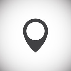 Geolocation related icon on background for graphic and web design. Simple illustration. Internet concept symbol for website button or mobile app.