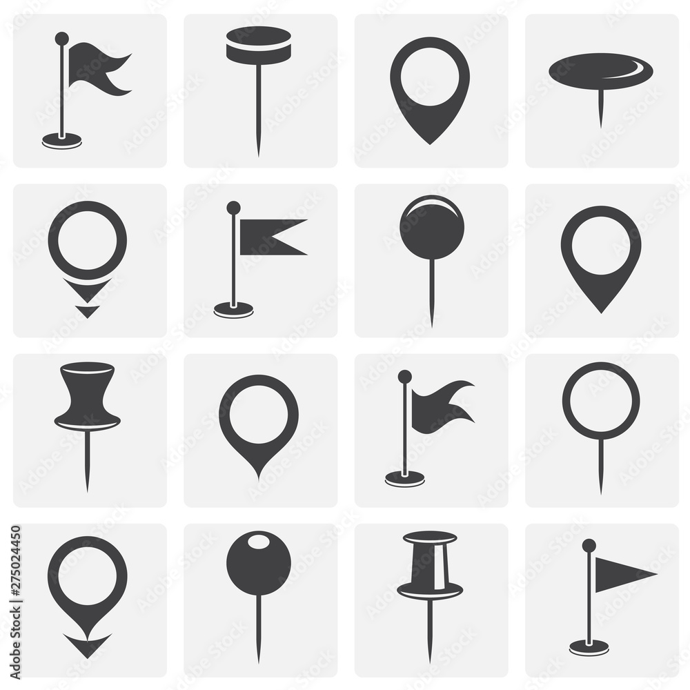 Poster geolocation related icons set on background for graphic and web design. simple illustration. interne