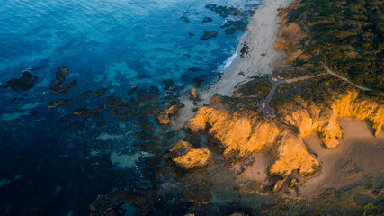 Aerial View of Rugged Coastline Along the Great Ocean Road, Australia