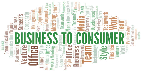 Obraz premium Business To Consumer word cloud. Collage made with text only.