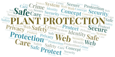 Obraz premium Plant Protection word cloud. Wordcloud made with text only.