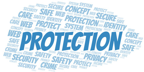 Protection word cloud. Wordcloud made with text only.