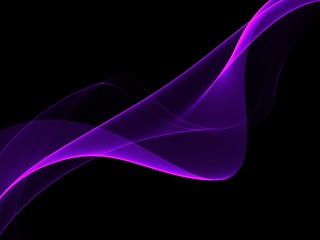 Neon purple glowing wave, magic energy and light motion background