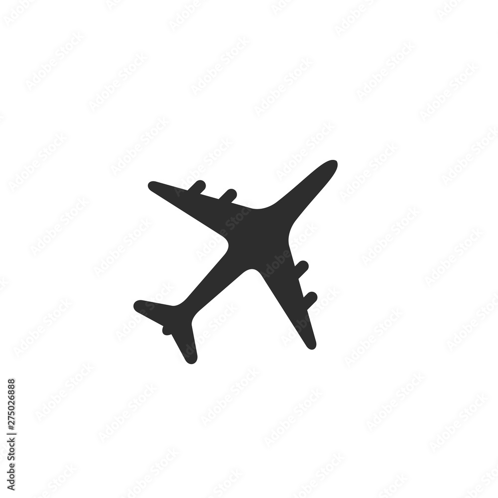 Poster plane icon template black color editable. plane symbol style vector sign isolated on white backgroun