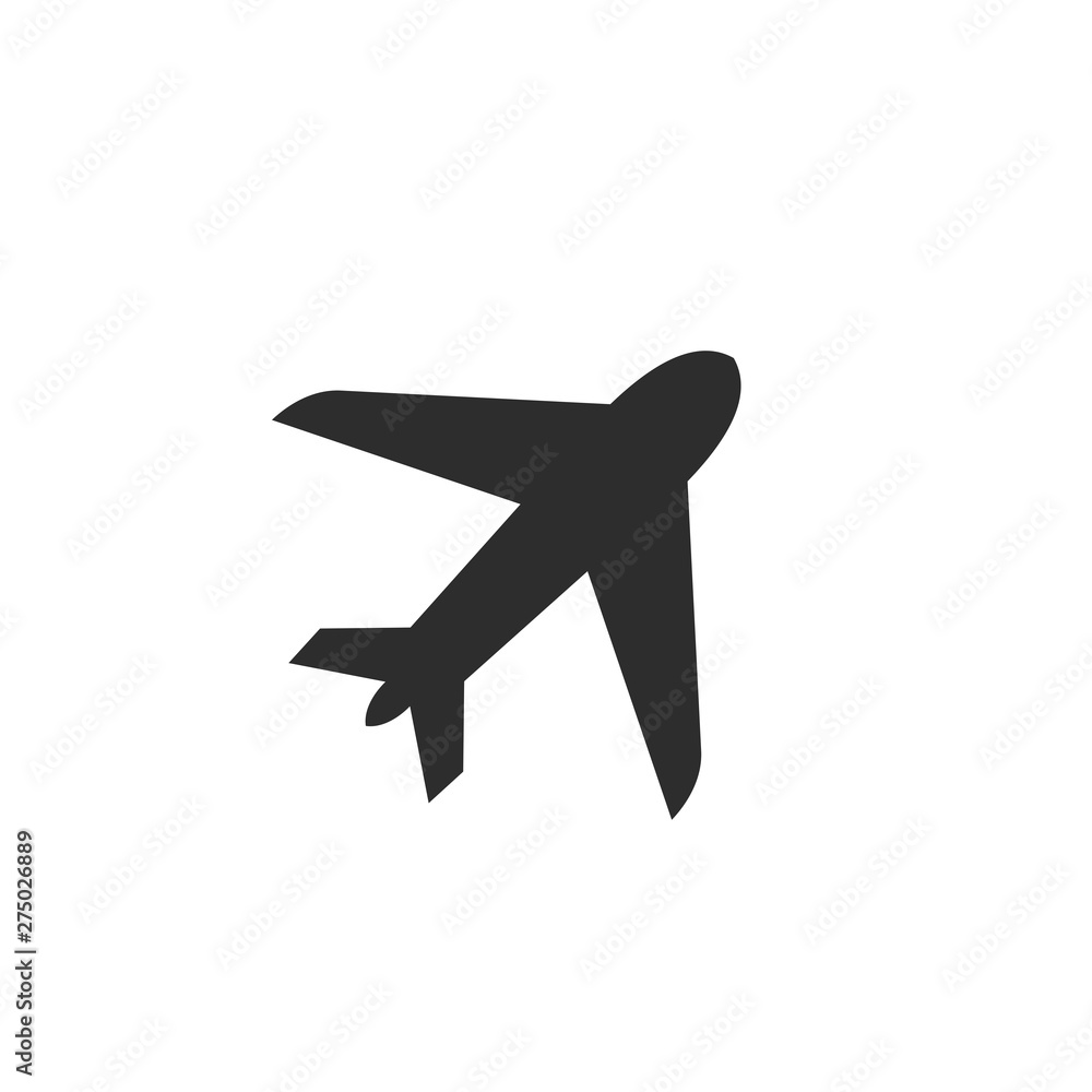 Poster plane icon template black color editable. plane symbol style vector sign isolated on white backgroun