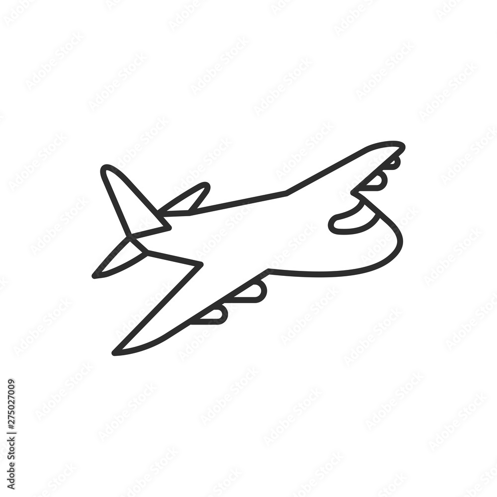 Poster plane icon template black color editable. plane symbol style vector sign isolated on white backgroun