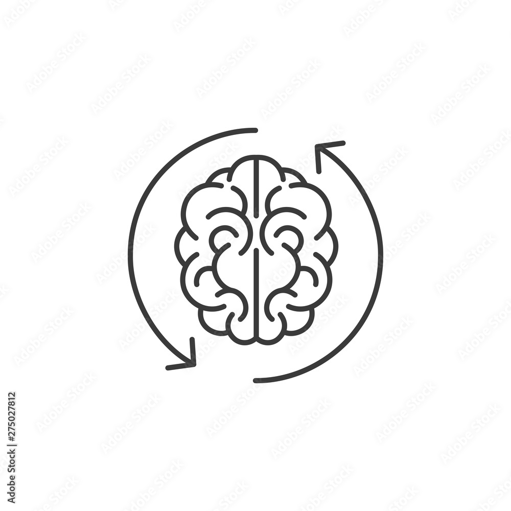 Poster brain icon template black color editable. brain symbol style vector sign isolated on white backgroun