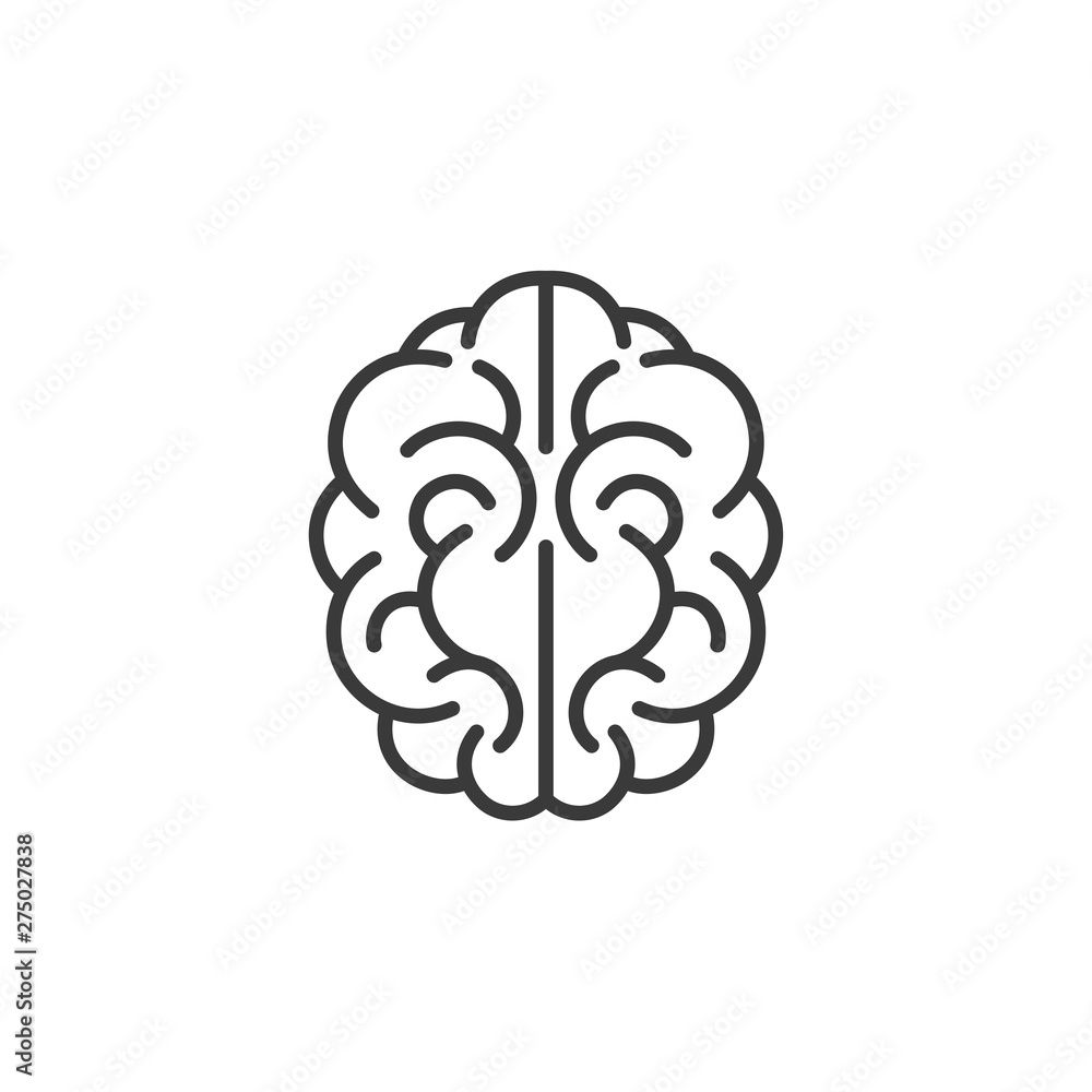 Poster brain icon template black color editable. brain symbol style vector sign isolated on white backgroun