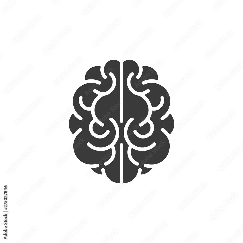 Poster brain icon template black color editable. brain symbol style vector sign isolated on white backgroun