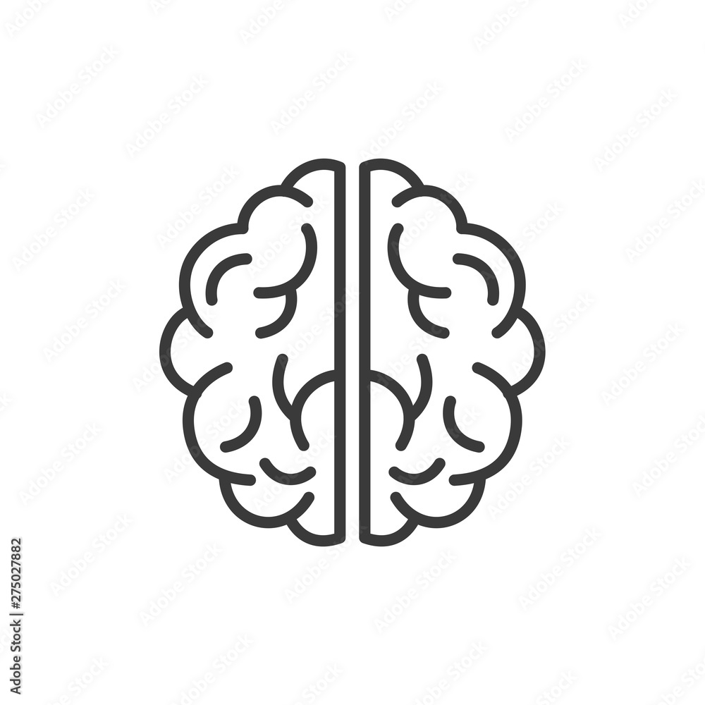 Poster brain icon template black color editable. brain symbol style vector sign isolated on white backgroun