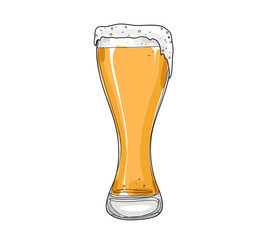 Frosty beer glasses and mugs hand drawn style art Vector illustration