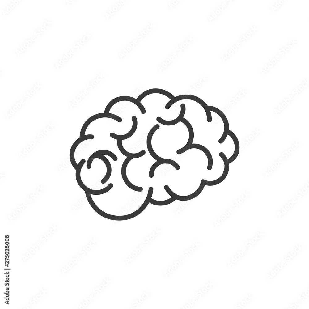 Poster brain icon template black color editable. brain symbol style vector sign isolated on white backgroun