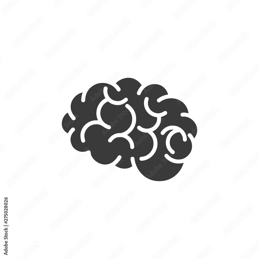 Poster brain icon template black color editable. brain symbol style vector sign isolated on white backgroun