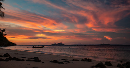 Sunset in Andaman sea, Phi Phi Don, Thailand - tropical paradise