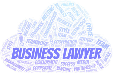 Obraz premium Business Lawyer word cloud. Collage made with text only.