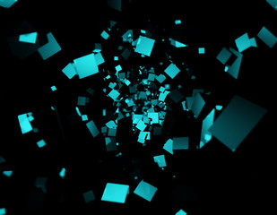 Digital technology data, future technology network, cube