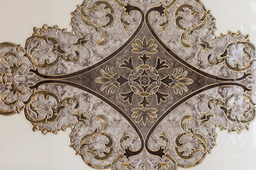 marble tile with floral pattern for the kitchen