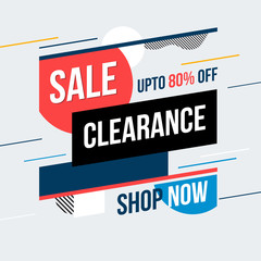 Sale clearance banner. Vector illustration. Concept advertising.