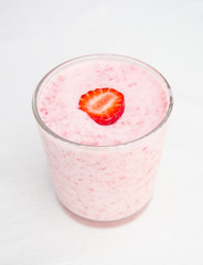 Strawberry smoothie in the glass