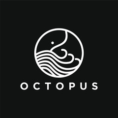 Modern octopus logo for technology and the web