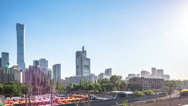 timelapse of skyline in beijing china