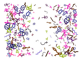 Egypt signs, hand drawn confetti creative. 