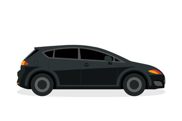 Fototapeta premium black car isolated on white background illustration vector