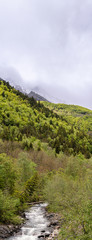 French landscape - Les Ecrins. Panoramic view over the peaks of Les Ecrins nearby Grenoble.