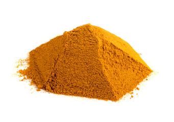 Mixture of Indian Spices and Herbs Powders Isolated