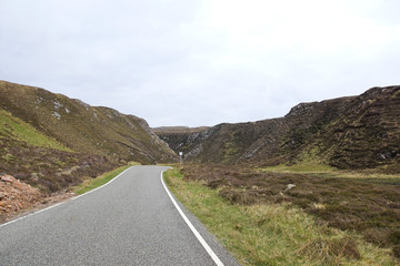 Single track road auf der Insel Lewis & Harris in Schottland