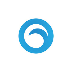 wave water circle logo vector