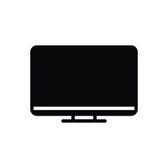 Black solid icon for monitor