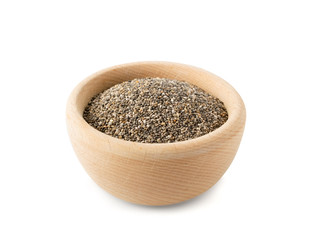 Pile of Chia Seeds Isolated on White Background