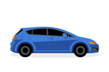 blue car isolated on white background  illustration vector 