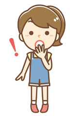 驚く女の子のイラスト