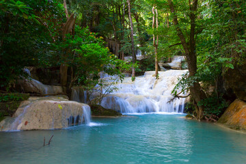Erawan Waterfall idyllic with emerald water