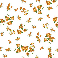 Flower geometric pattern.Yellow abstract geometric flower. Simple colorful surface design