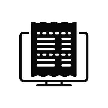Black solid icon for order checkout