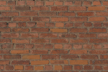 Background of orange and brown brick wall texture