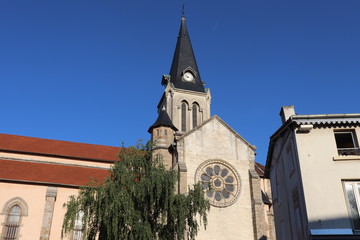 Eglise catholique Saint Clair dans le village de Brignais - Département du Rhône - France