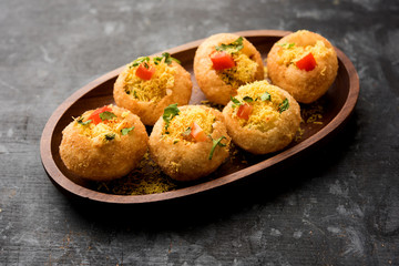 Sev puri - Indian snack and a type of chaat. Popular in Mumbai/pune from Maharashtra. it's a roadside food also served as a starter in restaurants