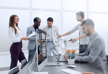 employees in the workplace in the office