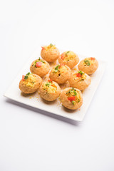 Sev puri - Indian snack and a type of chaat. Popular in Mumbai/pune from Maharashtra. it's a roadside food also served as a starter in restaurants