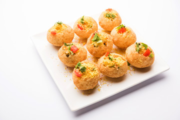 Sev puri - Indian snack and a type of chaat. Popular in Mumbai/pune from Maharashtra. it's a roadside food also served as a starter in restaurants