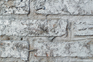 Obraz na płótnie Canvas Background of brick wall texture painted silver paint