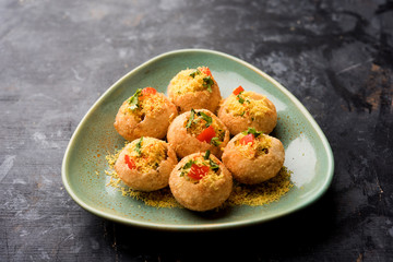 Sev puri - Indian snack and a type of chaat. Popular in Mumbai/pune from Maharashtra. it's a roadside food also served as a starter in restaurants